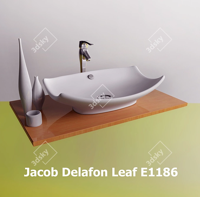 Elegant Jacob Delafon Leaf Sink 3D model image 1