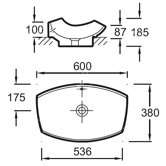 Elegant Jacob Delafon Leaf Sink 3D model image 2