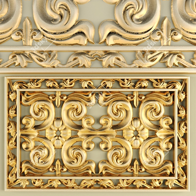 Stunning Stucco Carvings: Exquisite Design Mastery 3D model image 1