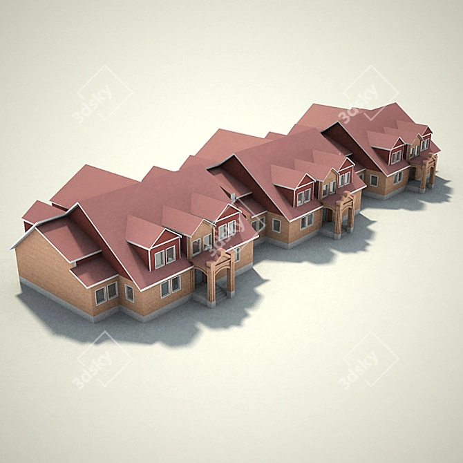 Title: Taiga Townhouse: Modern Residential Model 3D model image 1