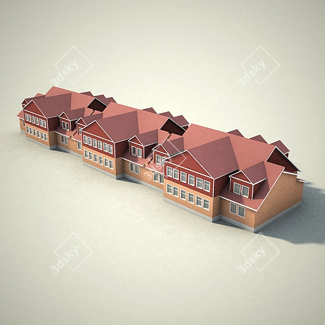 Title: Taiga Townhouse: Modern Residential Model 3D model image 3