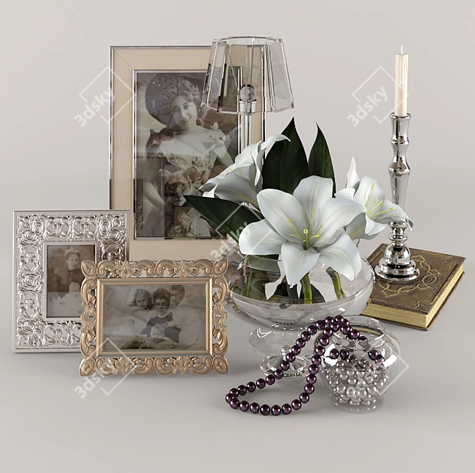 Elegant Décor Set 3D model image 1