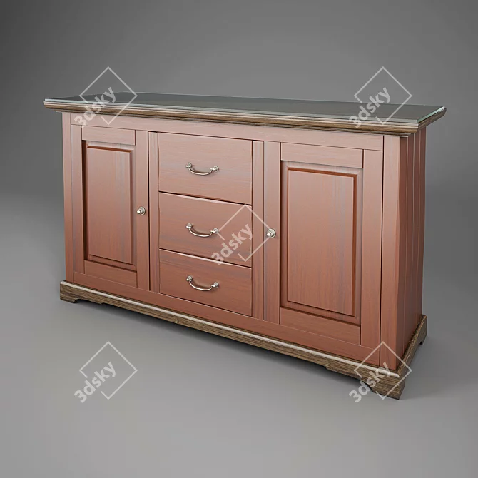 Wooden Chest of Drawers 3D model image 1