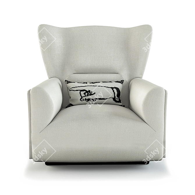 Elegant Armchair: 90x80x100 cm 3D model image 1