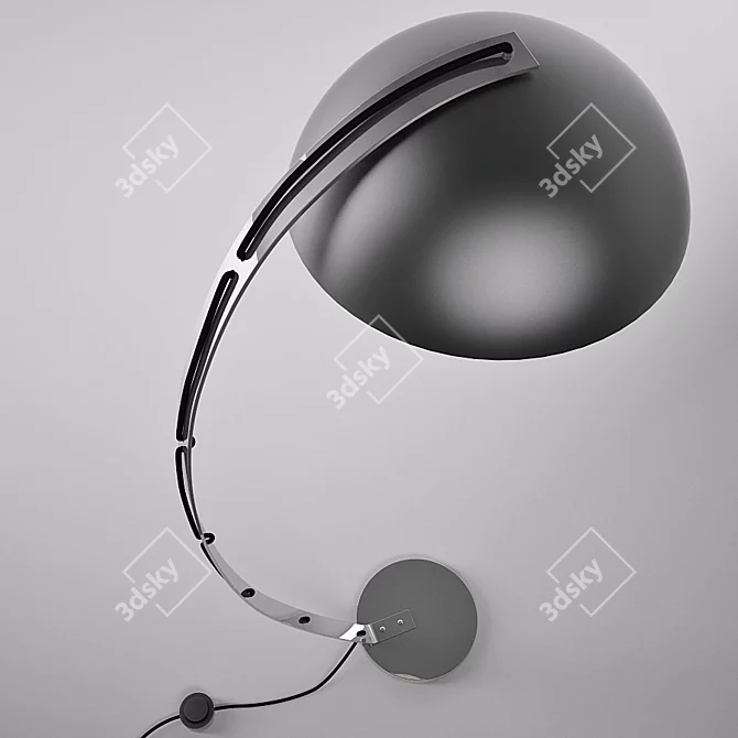 Elegant British Aluminum Floor Lamp 3D model image 3