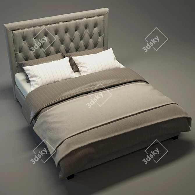 Modern Fabric Bed: Contemporary Design 3D model image 1