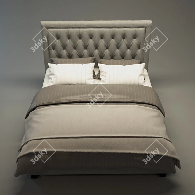 Modern Fabric Bed: Contemporary Design 3D model image 2