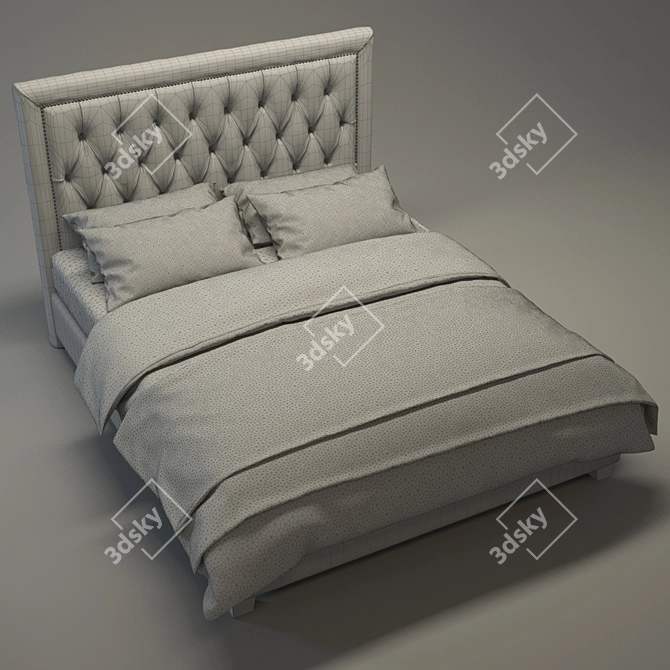 Modern Fabric Bed: Contemporary Design 3D model image 3