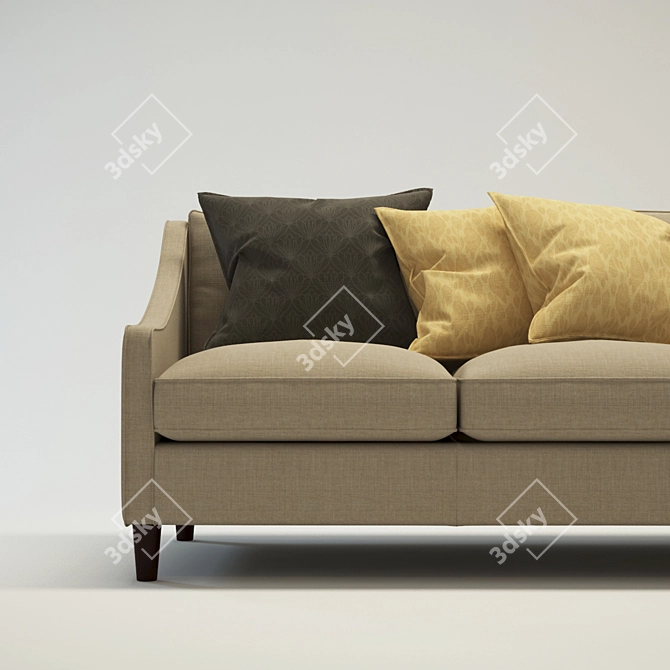 Modern Fabric Palisades Sofa (3-Seater) 3D model image 2
