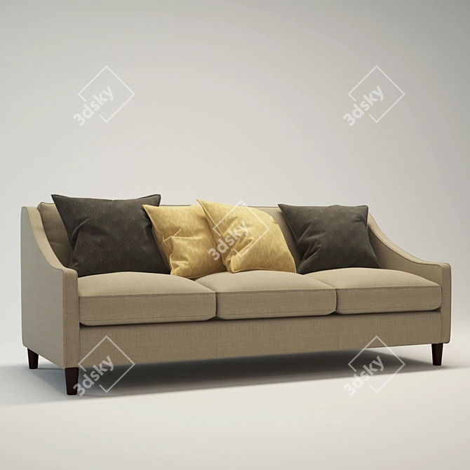 Modern Fabric Palisades Sofa (3-Seater) 3D model image 3