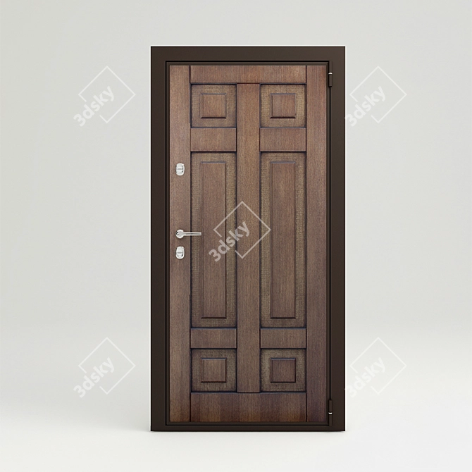 Paneled Entrance Door 3D model image 1