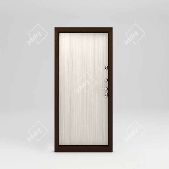 Paneled Entrance Door 3D model image 2