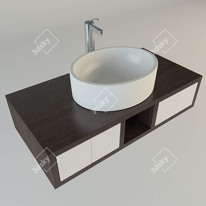 Integro Collection: Stylish Sink & Faucet Set 3D model image 1