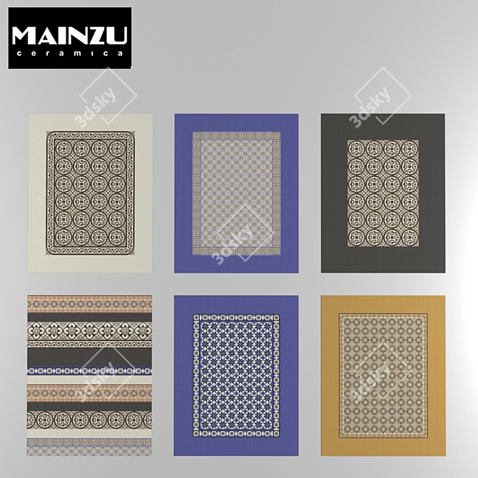 Mainzu Victorian Tile: Classic Elegance 3D model image 1