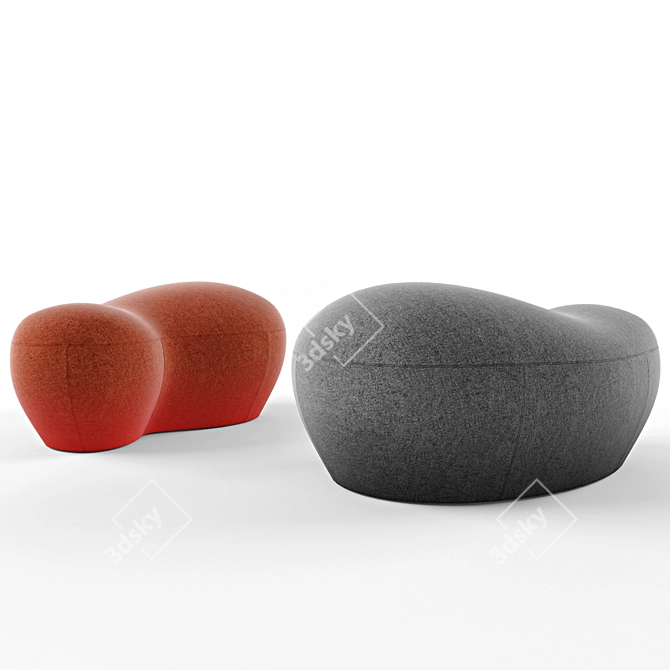 Versatile Puppa: Stylish Footstool & Seat 3D model image 1