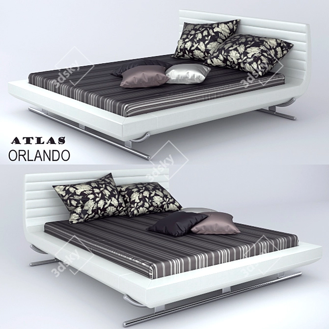 Serbian-made Wooden Bed: Orlando Atlas 3D model image 1