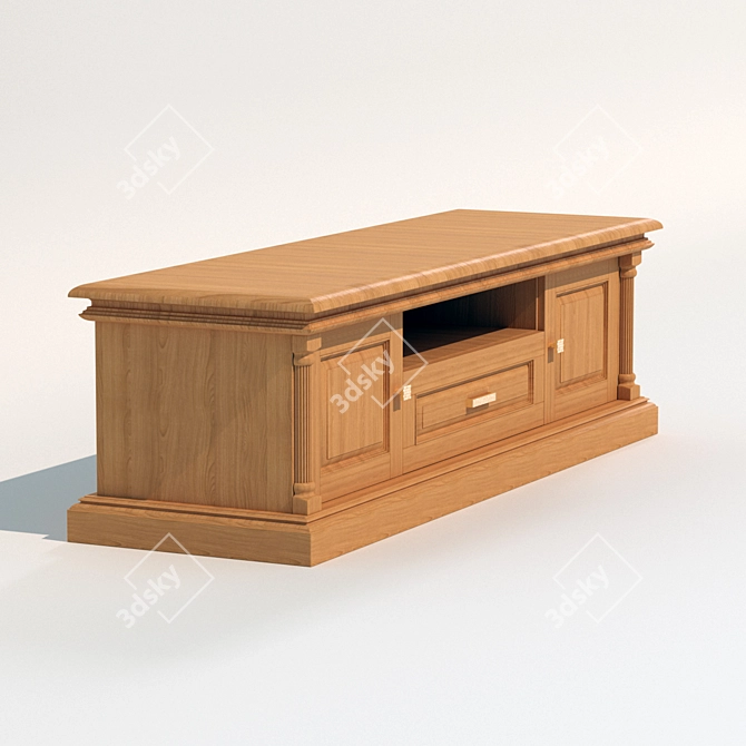 Elegant Alder TV Stand "Sonata-2 3D model image 1