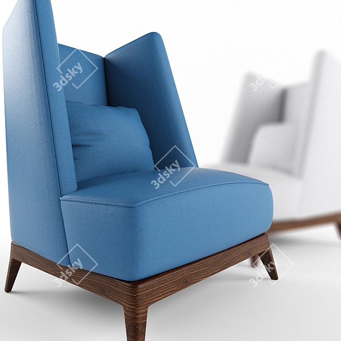 Elegant Kafka Wing Chair 3D model image 3