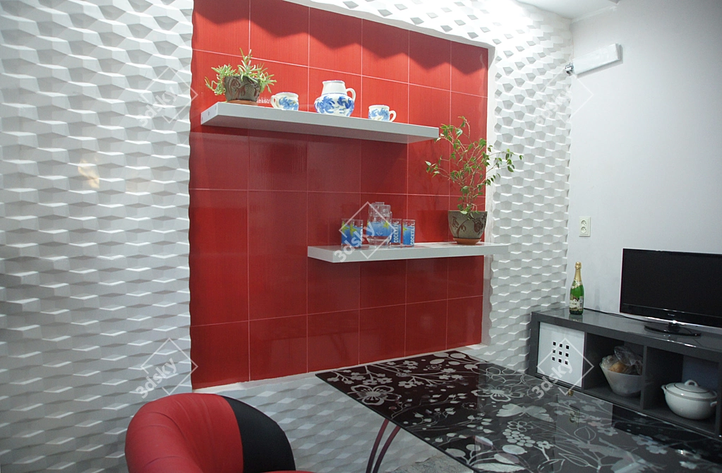 Modular 3D Panel Bricks: Transform Your Space! 3D model image 2