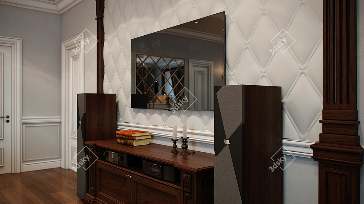 Elegant 3D Modular Gypsum Panels 3D model image 2