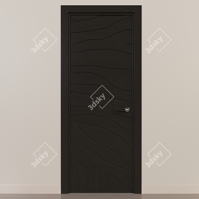 Sleek Noir Satin Kalahari Door 3D model image 1