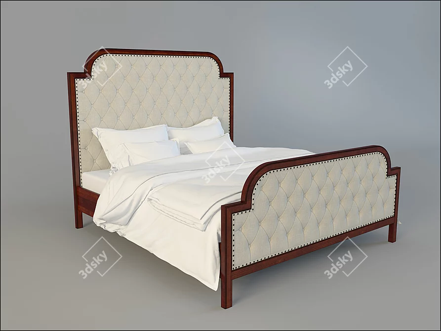 Elegant Silhouette King Bed 3D model image 1