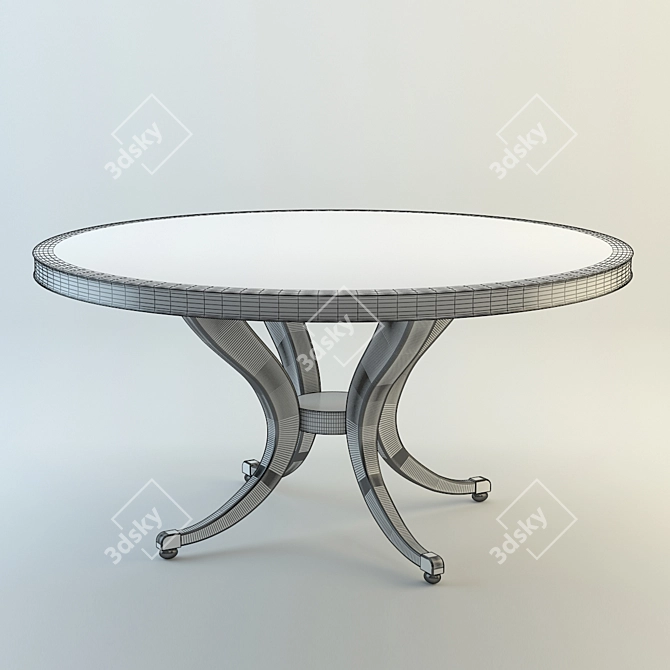 Product Title: Golden Accent Dining Table 3D model image 2