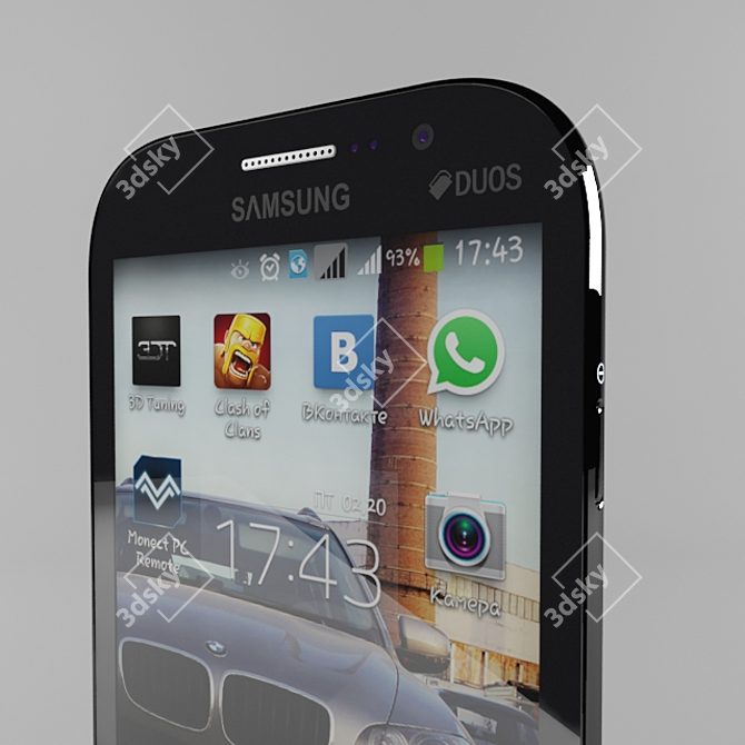 Samsung Galaxy Grand: Dark Blue, Good Quality 3D model image 2