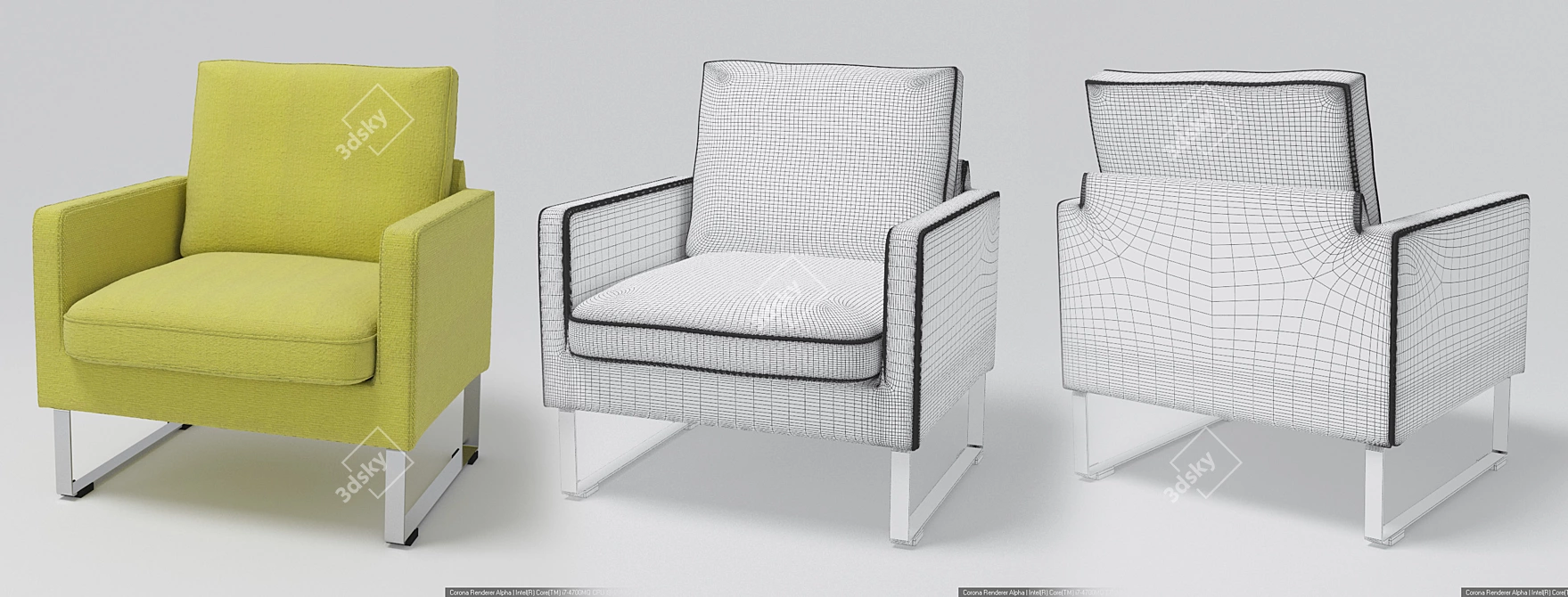 Modern Melba Chair - 3D Model 3D model image 2