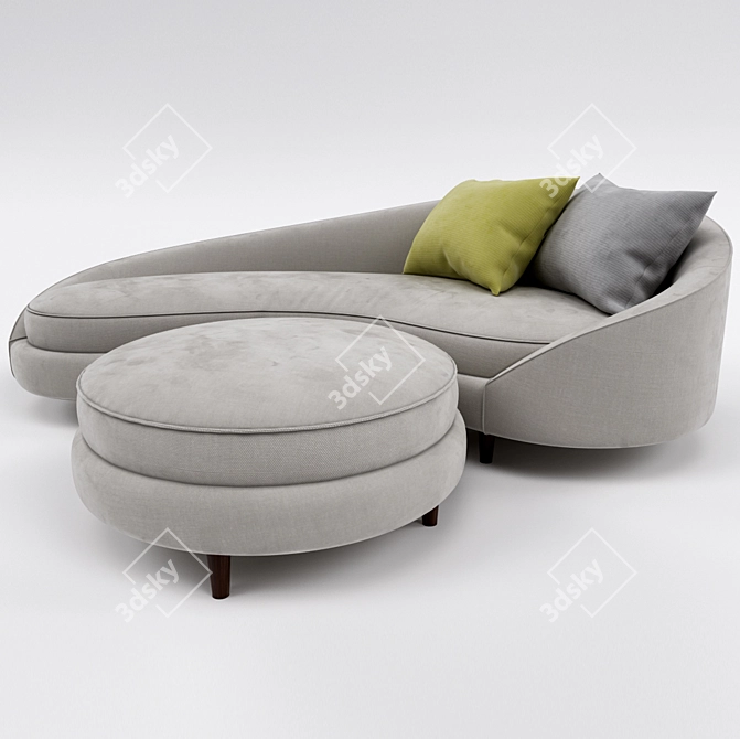 Stylish Modern Sofa Set 3D model image 1