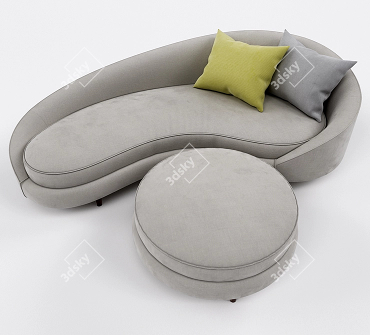 Stylish Modern Sofa Set 3D model image 2
