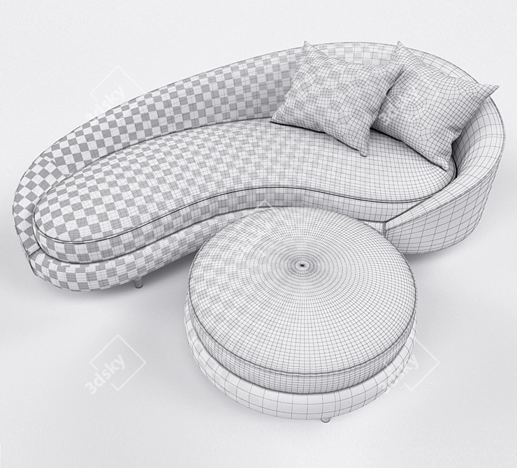 Stylish Modern Sofa Set 3D model image 3