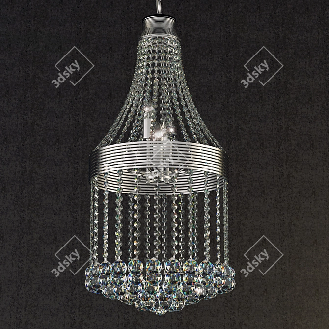 Radiant Silver Crystal Chandelier 3D model image 1