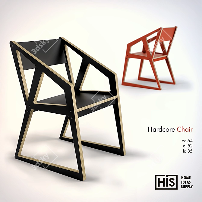 Hardcore Chair: Bold Design, Exceptional Comfort 3D model image 1