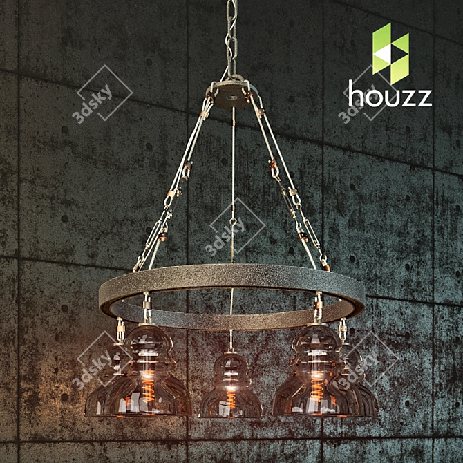 Vintage-inspired Menlo Park Chandelier 3D model image 1