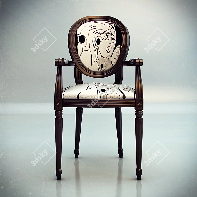 Elegant Vanity Armchair 3D model image 2