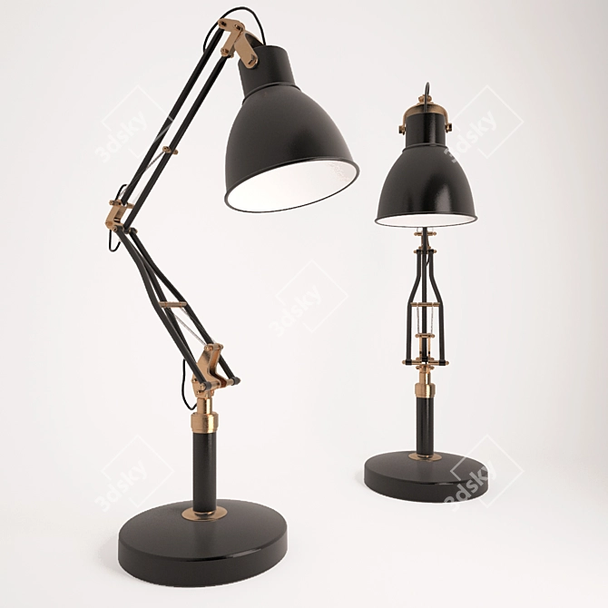 Title: Vintage Studio Task Table Lamp 3D model image 1