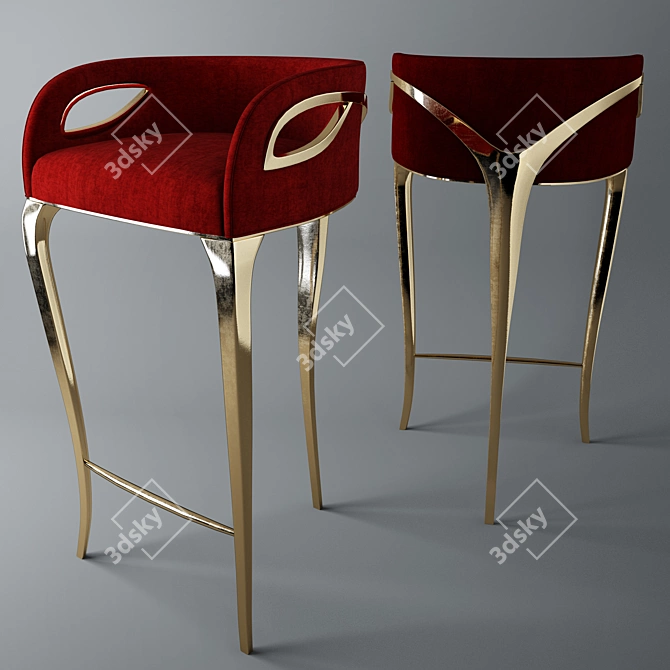 Elegant Chandra Barstool: Stylish & Comfortable 3D model image 1