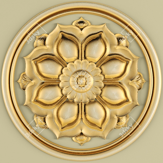 Elegant Stucco Ceiling: Artistry in Design 3D model image 1