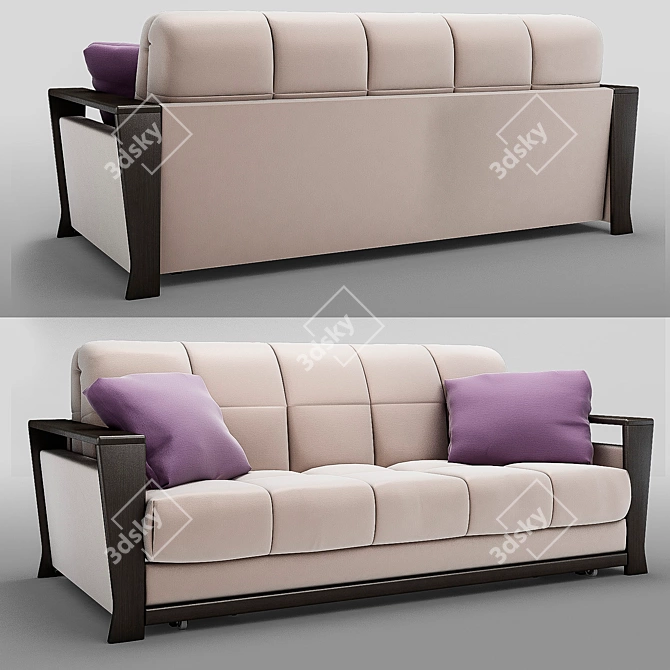 Elegant Lunar Sofa 3D model image 1