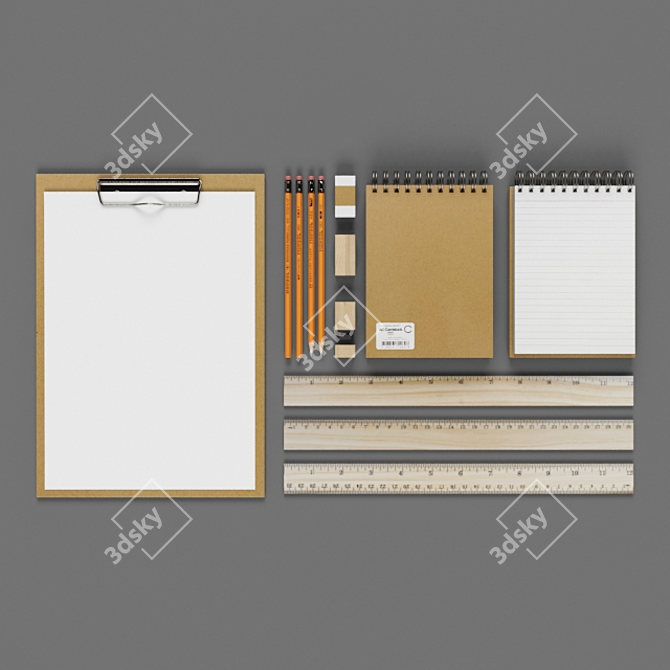 Office Essentials Stationery Set 3D model image 1