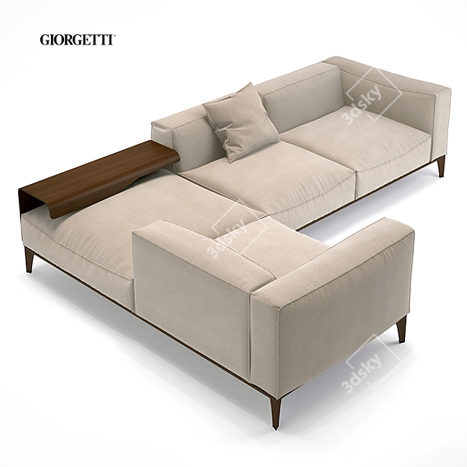 Modern Giorgetti Aton Corner Sofa 3D model image 1