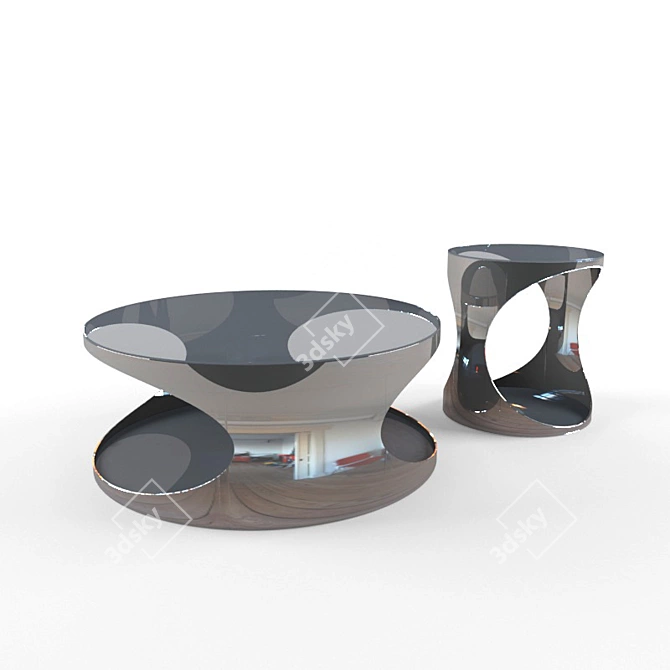 Modern Round Coffee Table 3D model image 1