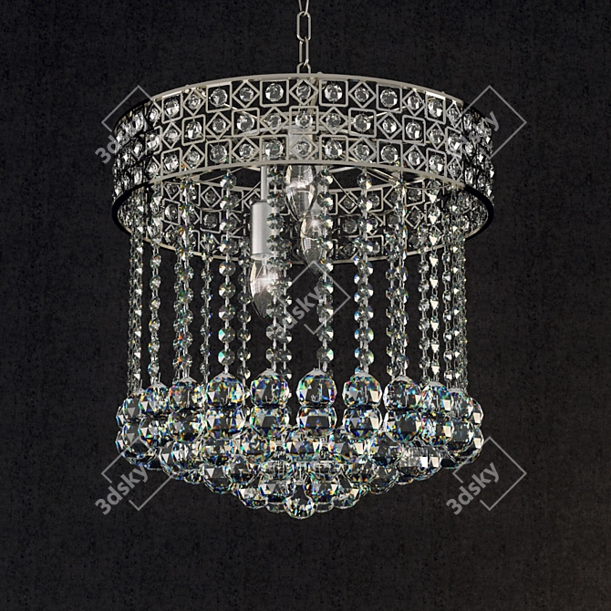 Crystal Elegance: Pandora Chandelier 3D model image 1