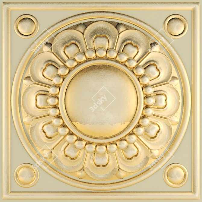 Elegant Ceiling Stucco 3D model image 1