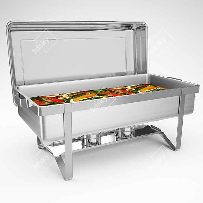 Rectangular Chafing Dish Warmer 3D model image 1