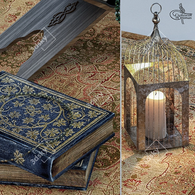 Exquisite Oriental Rug & Decor 3D model image 2