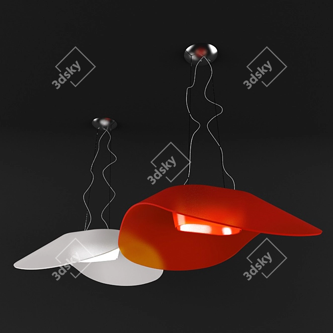 Sleek and Stylish FLY-FLY Pendant 3D model image 1