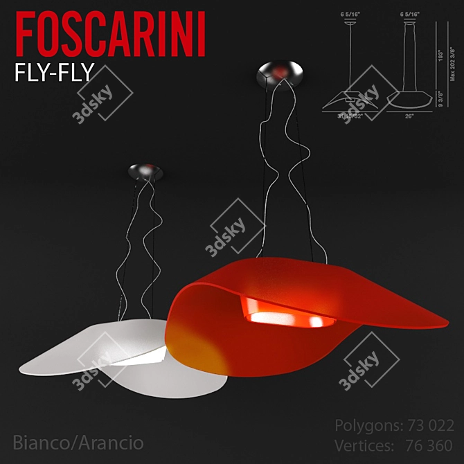 Sleek and Stylish FLY-FLY Pendant 3D model image 2