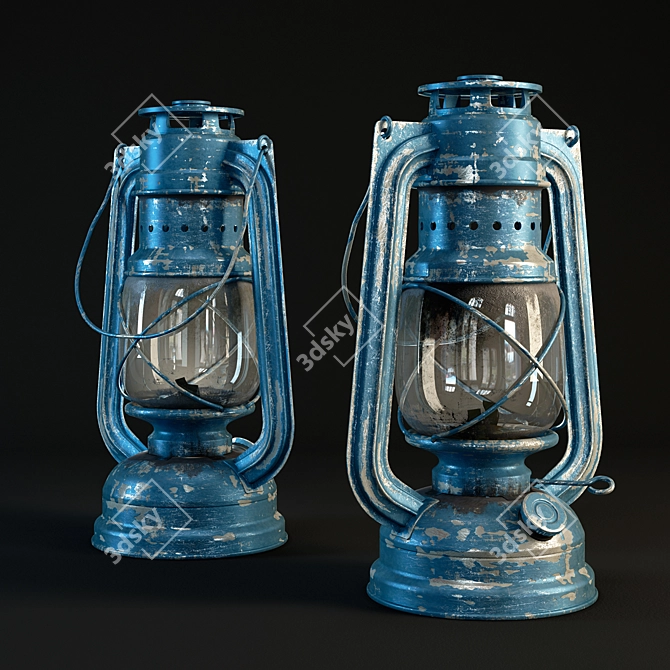 Rustic Kerosene Lamp 3D model image 1